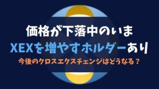価格が下落中のいまXEXを増やすホルダーあり。今後のクロスエクスチェンジはどうなる?